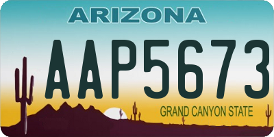 AZ license plate AAP5673