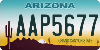AZ license plate AAP5677