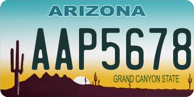 AZ license plate AAP5678