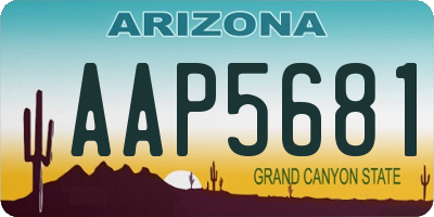 AZ license plate AAP5681