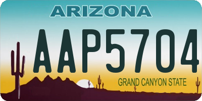 AZ license plate AAP5704