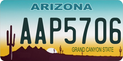 AZ license plate AAP5706