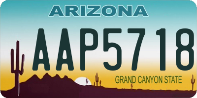 AZ license plate AAP5718