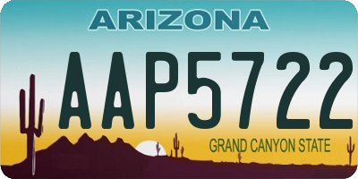 AZ license plate AAP5722