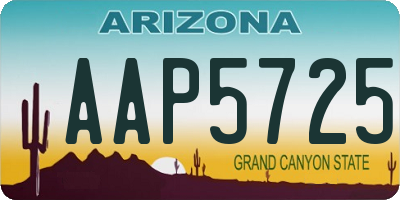 AZ license plate AAP5725