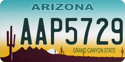AZ license plate AAP5729