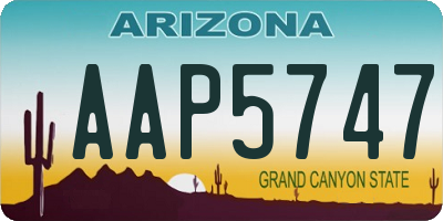 AZ license plate AAP5747