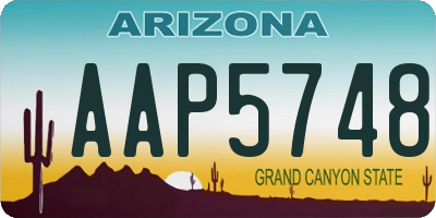 AZ license plate AAP5748