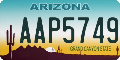 AZ license plate AAP5749