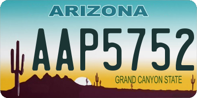 AZ license plate AAP5752