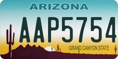 AZ license plate AAP5754