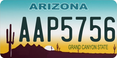 AZ license plate AAP5756