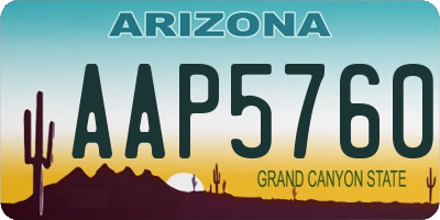 AZ license plate AAP5760