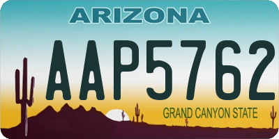 AZ license plate AAP5762