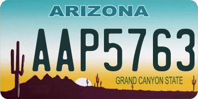 AZ license plate AAP5763