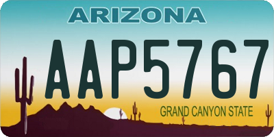 AZ license plate AAP5767