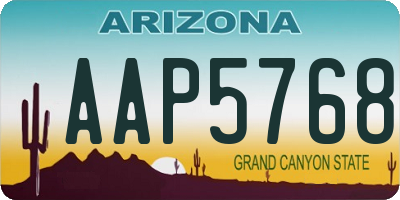 AZ license plate AAP5768