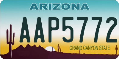 AZ license plate AAP5772