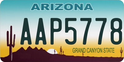 AZ license plate AAP5778