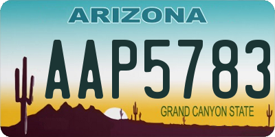 AZ license plate AAP5783