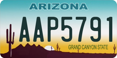 AZ license plate AAP5791