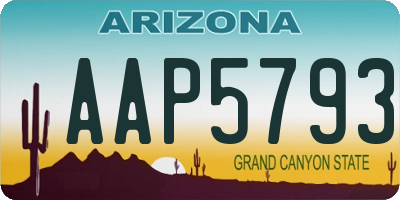 AZ license plate AAP5793