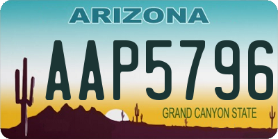 AZ license plate AAP5796