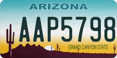 AZ license plate AAP5798