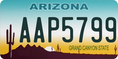 AZ license plate AAP5799