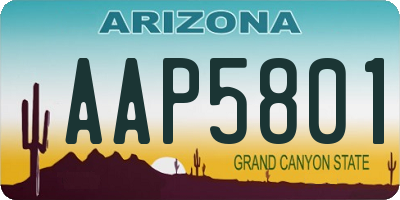 AZ license plate AAP5801