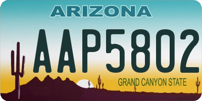 AZ license plate AAP5802