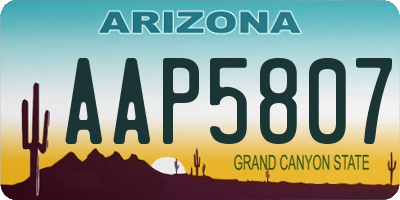 AZ license plate AAP5807