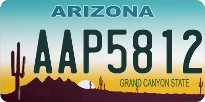 AZ license plate AAP5812