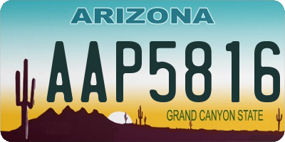 AZ license plate AAP5816