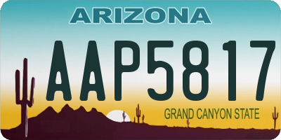 AZ license plate AAP5817