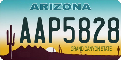 AZ license plate AAP5828