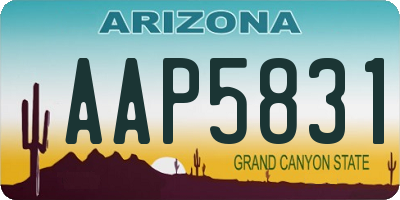AZ license plate AAP5831