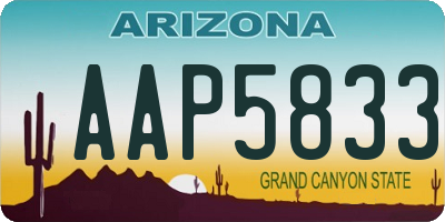 AZ license plate AAP5833