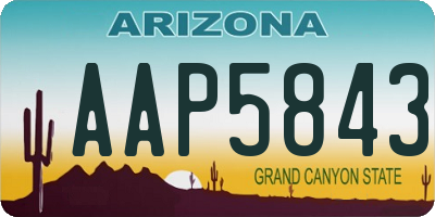 AZ license plate AAP5843