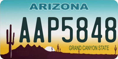 AZ license plate AAP5848
