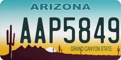 AZ license plate AAP5849