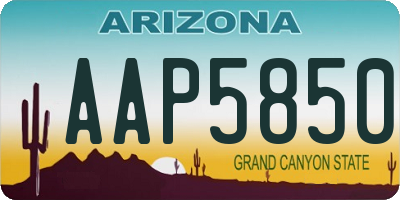 AZ license plate AAP5850