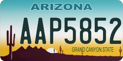 AZ license plate AAP5852