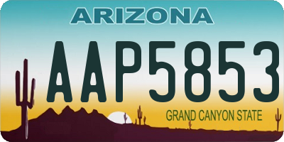 AZ license plate AAP5853