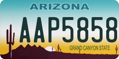 AZ license plate AAP5858