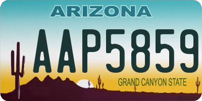 AZ license plate AAP5859