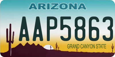 AZ license plate AAP5863