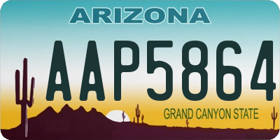 AZ license plate AAP5864