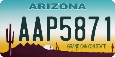 AZ license plate AAP5871