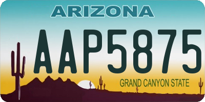 AZ license plate AAP5875